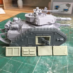 Internal Sponson Covers - Shown on a Mars Alpha Leman Russ